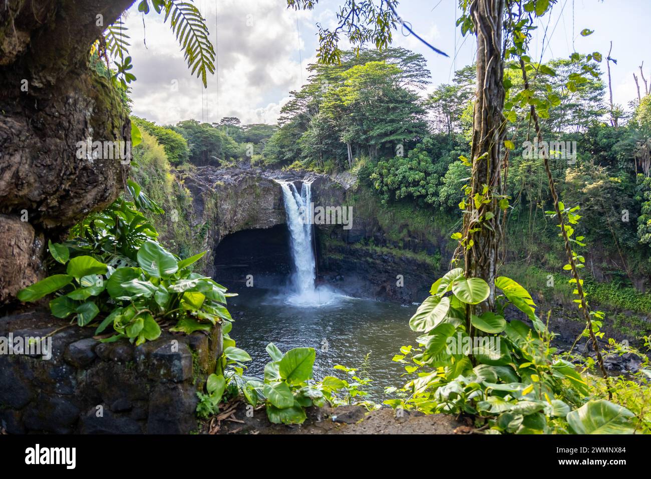 Rainbow Falls, Big Island, Hawaii Stock Photo