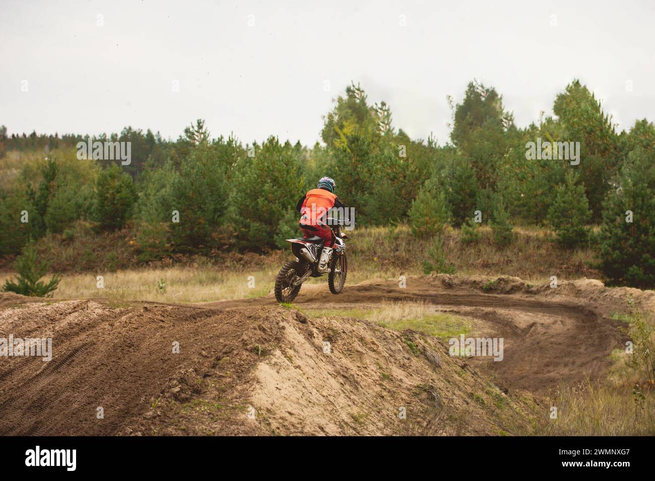 24 september 2016 - Volgsk, Russia, MX moto cross racing - competition near districts Stock Photo