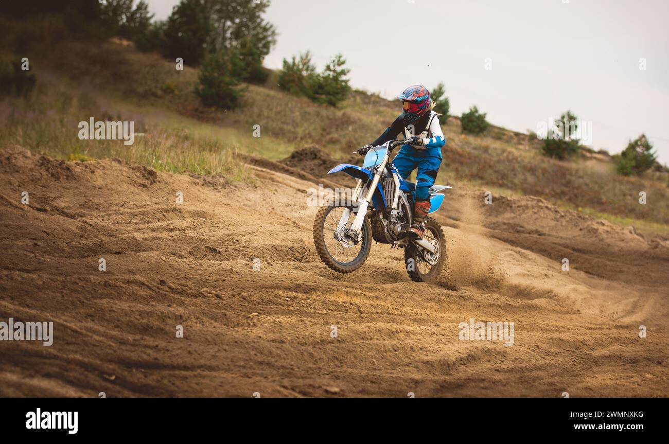 24 september 2016 - Volgsk, Russia, MX moto cross racing - Enduro Dirt bike Stock Photo