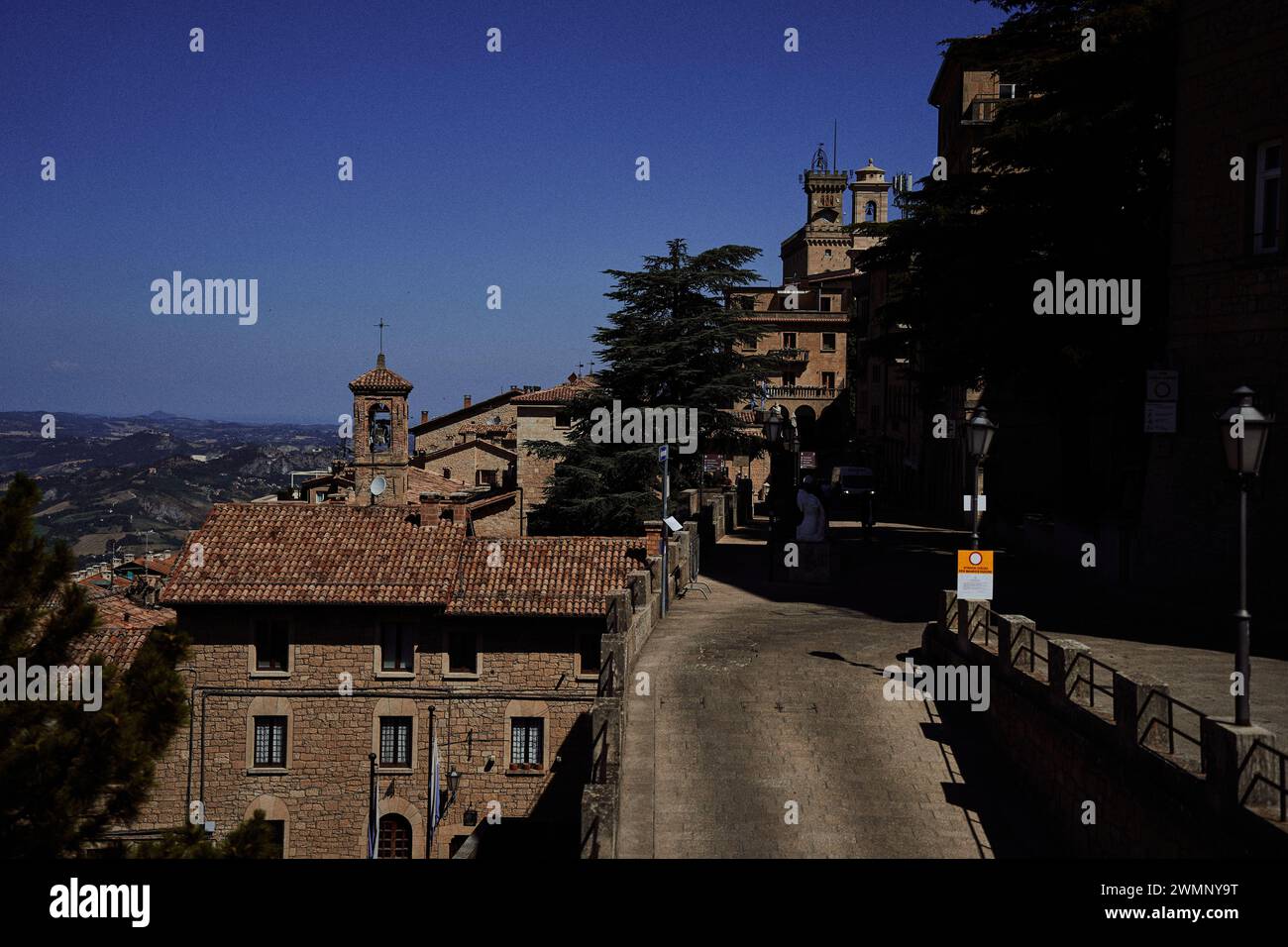 the streets of San Marino are surrounded by greenery Stock Photo - Alamy