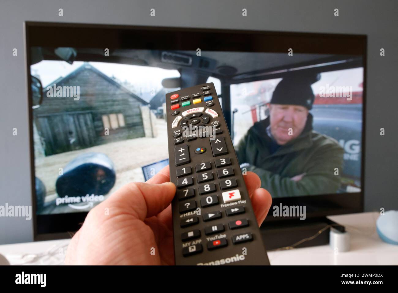 TV remote control, Panasonic TV, streaming TV, home entertainment.  - 27 February 2024 Picture by Andrew Higgins/Thousand Word Media Ltd  © Thousand W Stock Photo