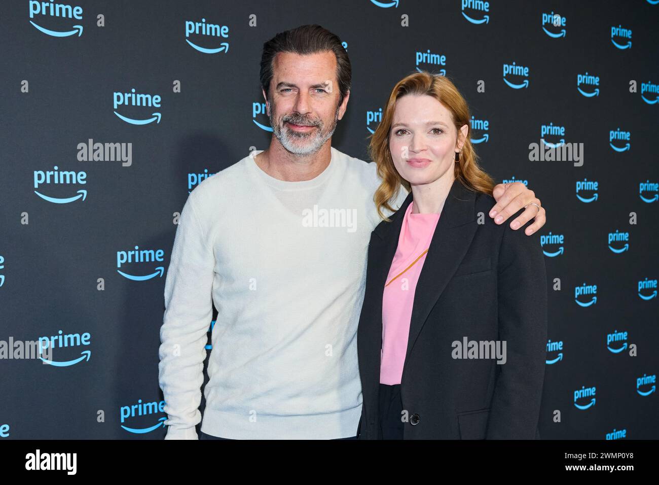 Berlin, Germany. 27th Feb, 2024. Karoline Herfurth, actress, and Andreas Caminada, chef, attend Prime Video's annual press conference at WECC Berlin. Credit: Annette Riedl/dpa/Alamy Live News Stock Photo