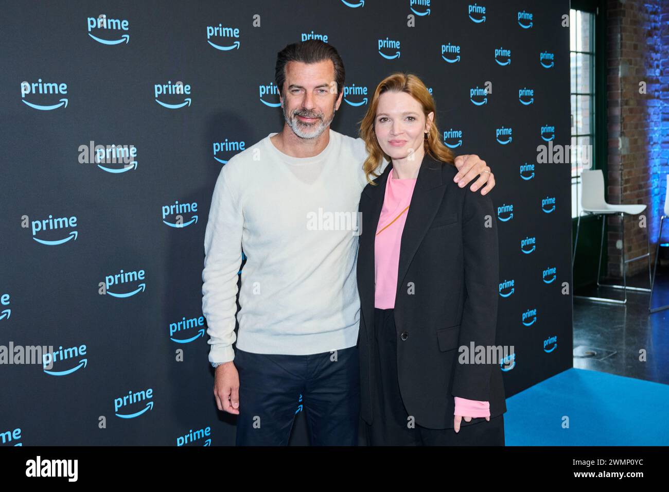 Berlin, Germany. 27th Feb, 2024. Karoline Herfurth, actress, and Andreas Caminada, chef, attend Prime Video's annual press conference at WECC Berlin. Credit: Annette Riedl/dpa/Alamy Live News Stock Photo