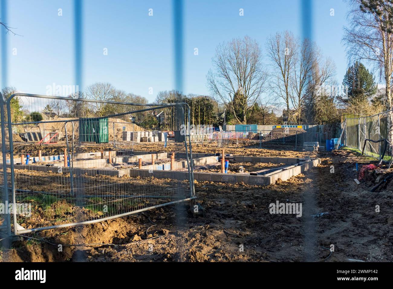 House building construction site, Tetbury, Gloucestershire, UK Stock Photo