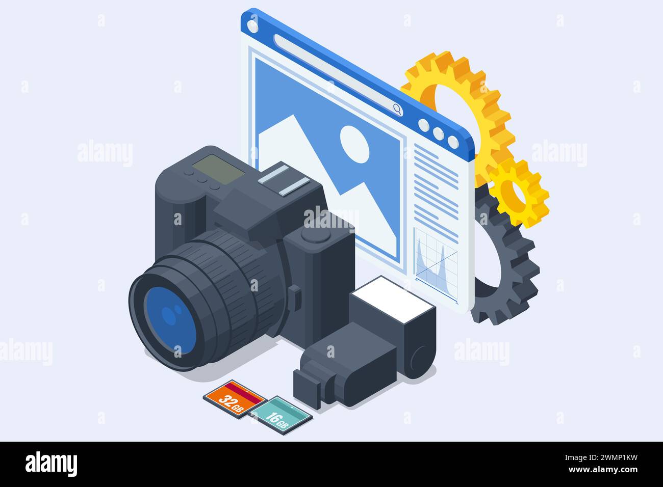 Isometric Modern Photo Studio with Professional Equipment. DSLR ...
