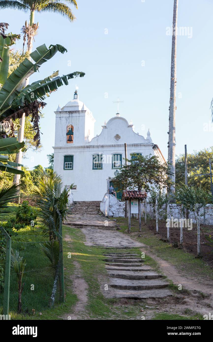 Santana Parish Church in Angra dos Reis in Rio de Janeiro, Brazil - June 4, 2023: view of the Santana Parish Church in Angra dos Reis in Rio de Janeir Stock Photo