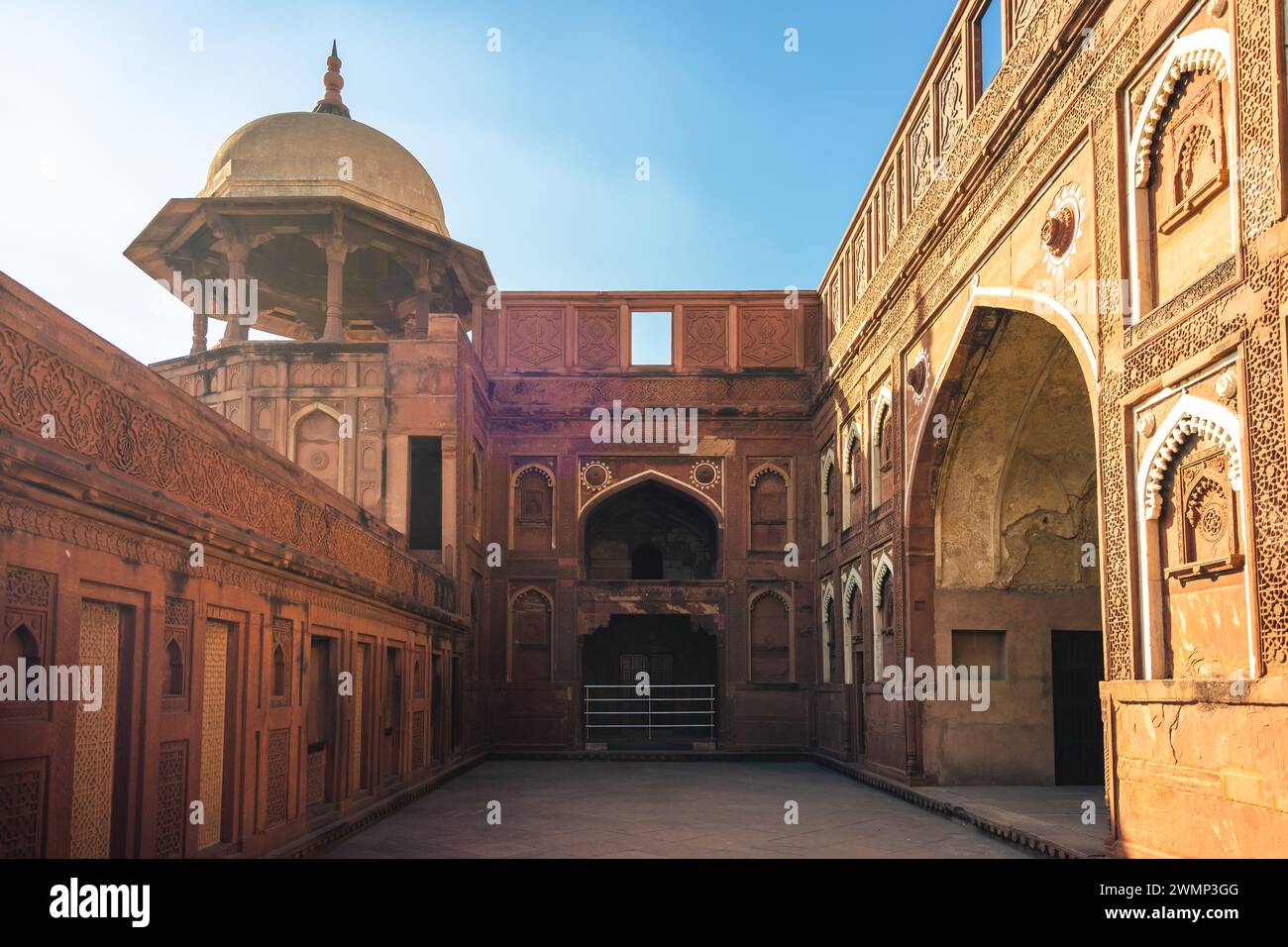 Jahangir Palace of Agra Fort, aka Red Fort, locateed in Agra, India Stock Photo