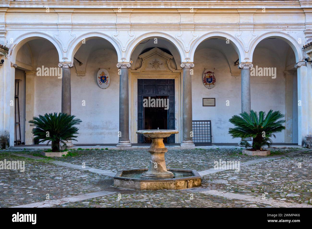 Cloister of the second basilica of San Clemente al Laterano, Rome, Italy Stock Photo