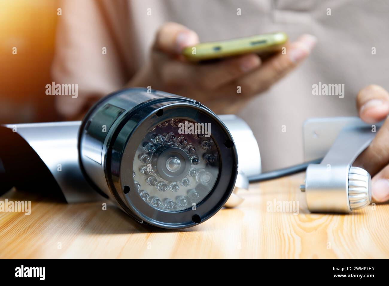smart home concept and wireless control technology and security, ip camera Stock Photo