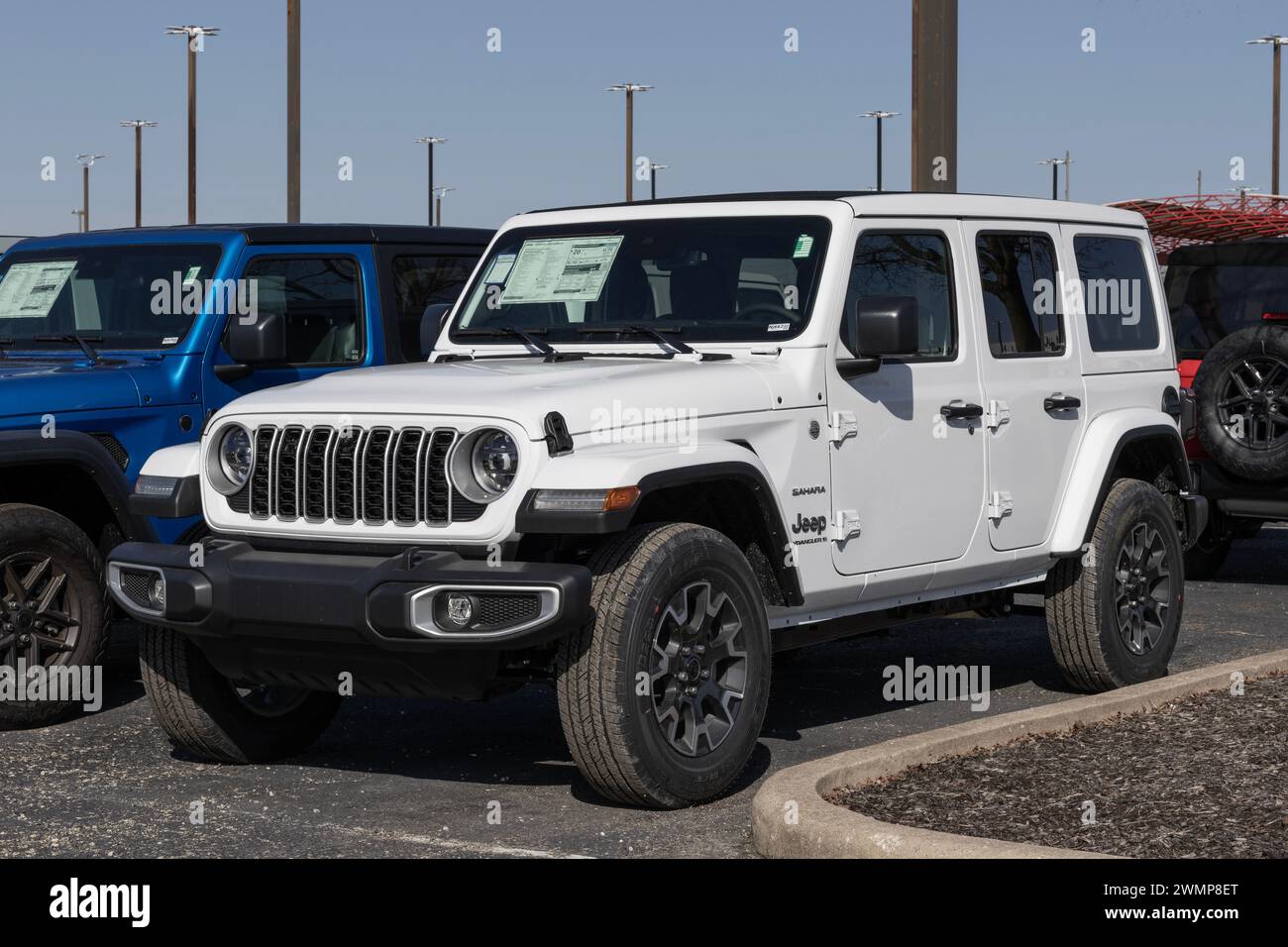 Indianapolis - February 25, 2024: Jeep Wrangler Sahara 4X4 display at a ...