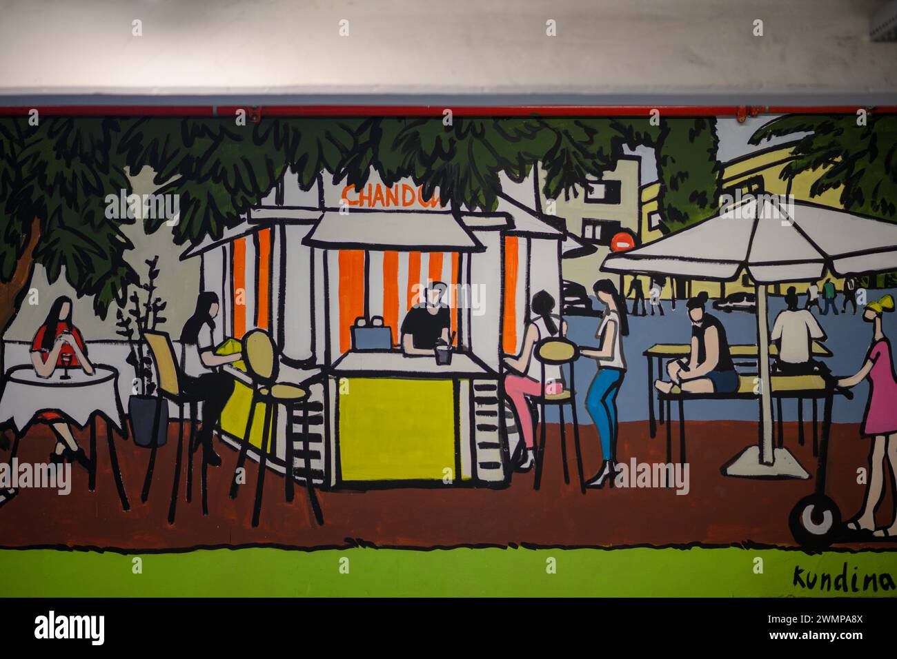 Modern Tel Aviv artistic panorama by Olga Kundina Art work has been