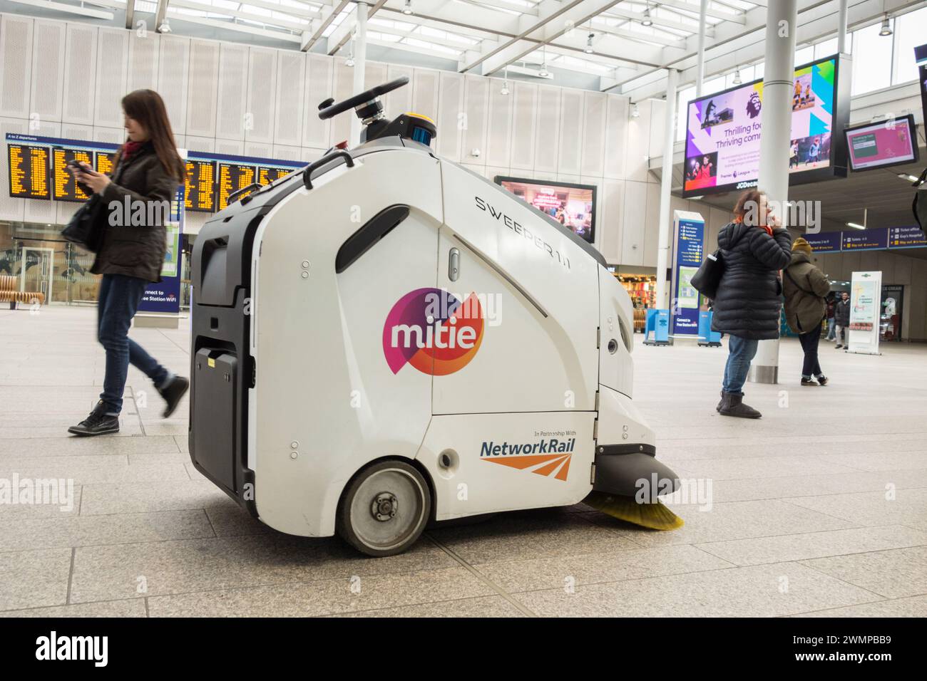 Robot Sweeper 111 autonomous cleaning robot on the concourse at London ...