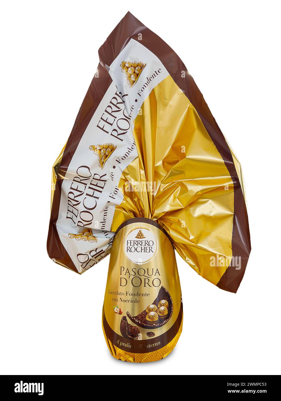 Alba, Italy - February 27, 2024: Ferrero Rocher easter egg dark ...