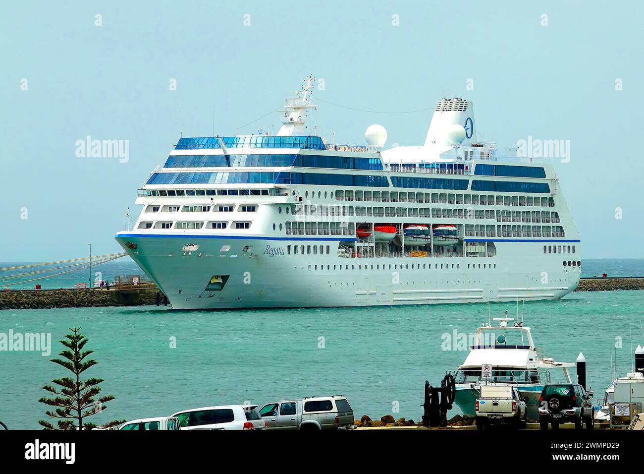 Oceania Regatta Cruise Ship Harbour Portland Australia Victoria Indian Ocean Stock Photo