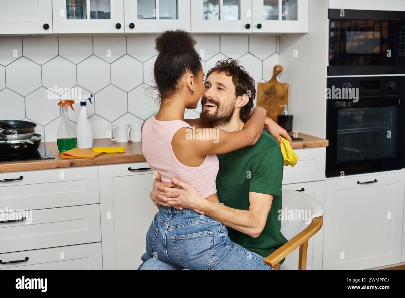 Beautiful joyous diverse couple hi-res stock photography and images - Alamy