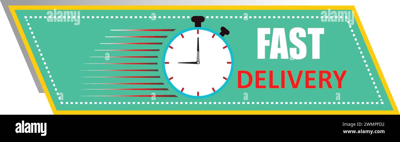 Fast Delivery written icon, Fast shipping delivery with time icon, Track and trace processing Stock Vector