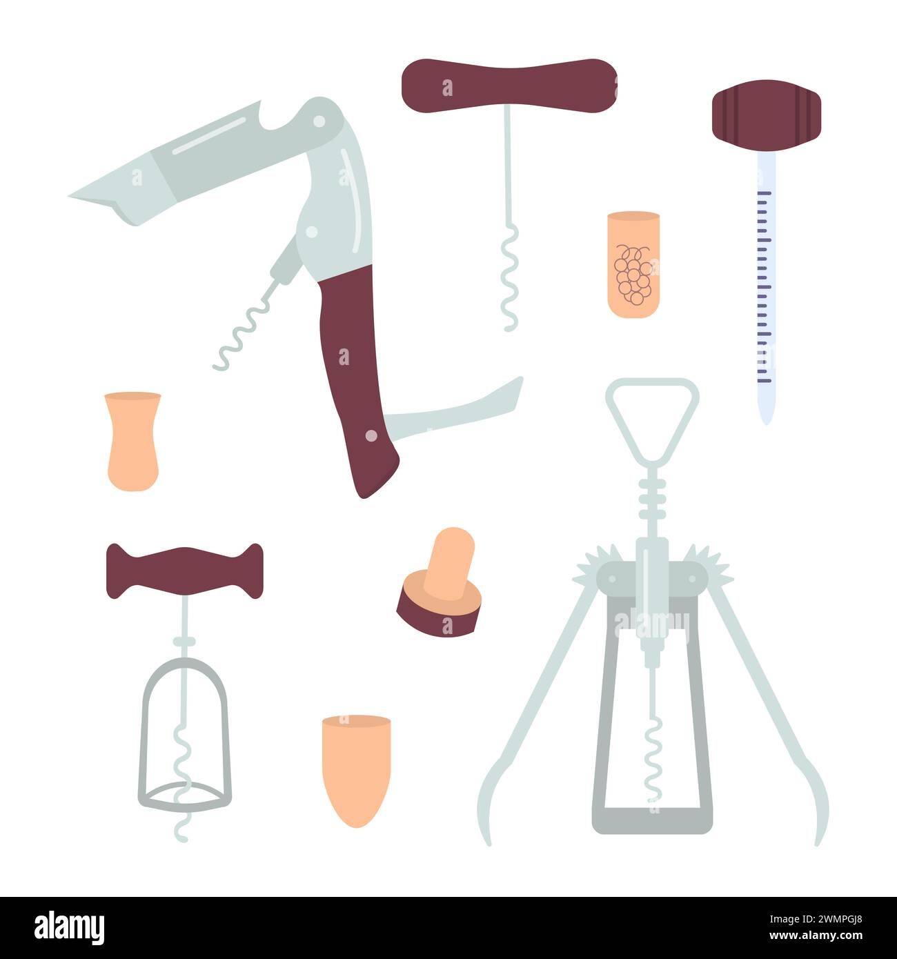 Different corkscrews Stock Vector