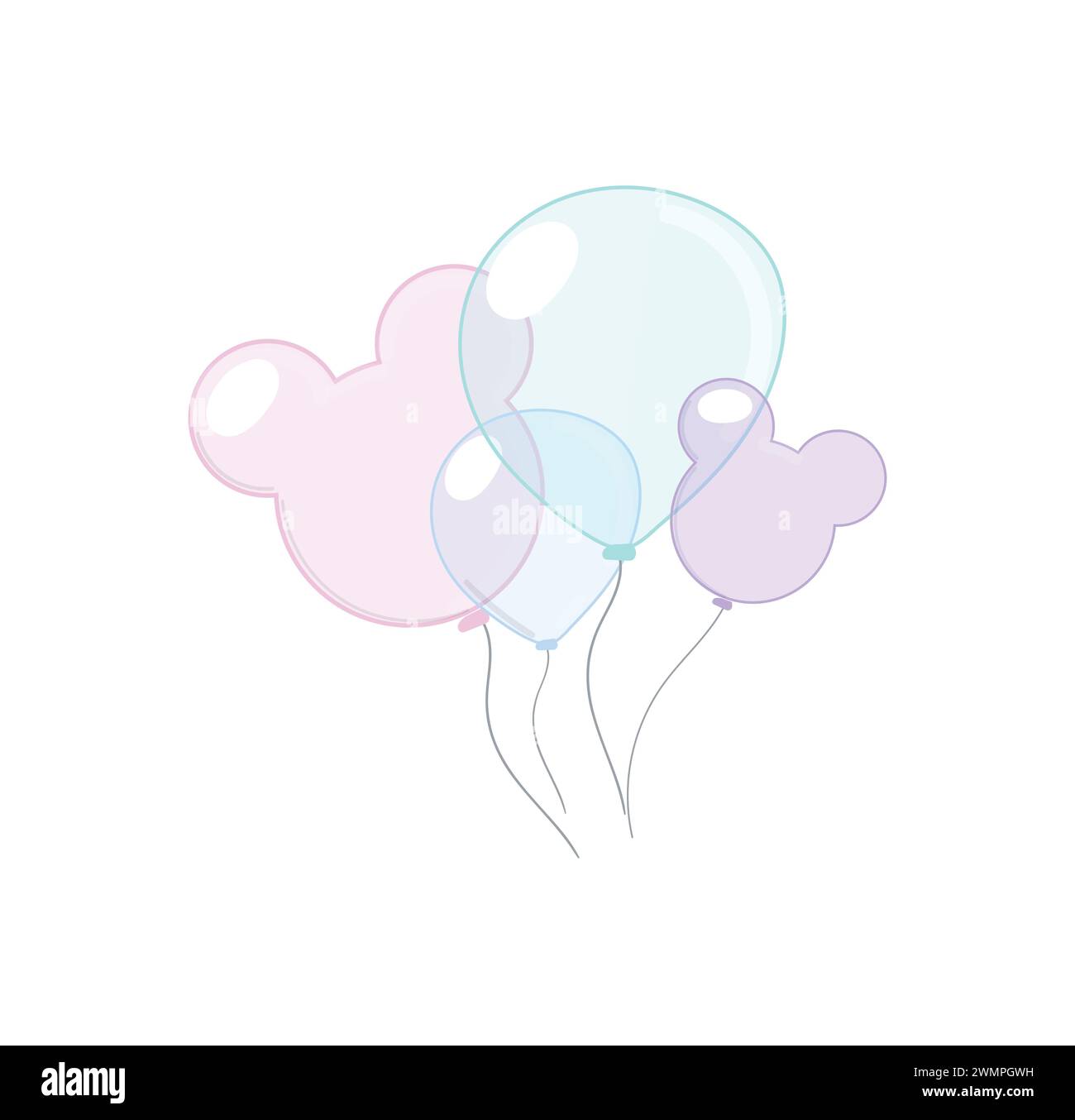 Balloons in shape of Mickey Mouse Stock Vector