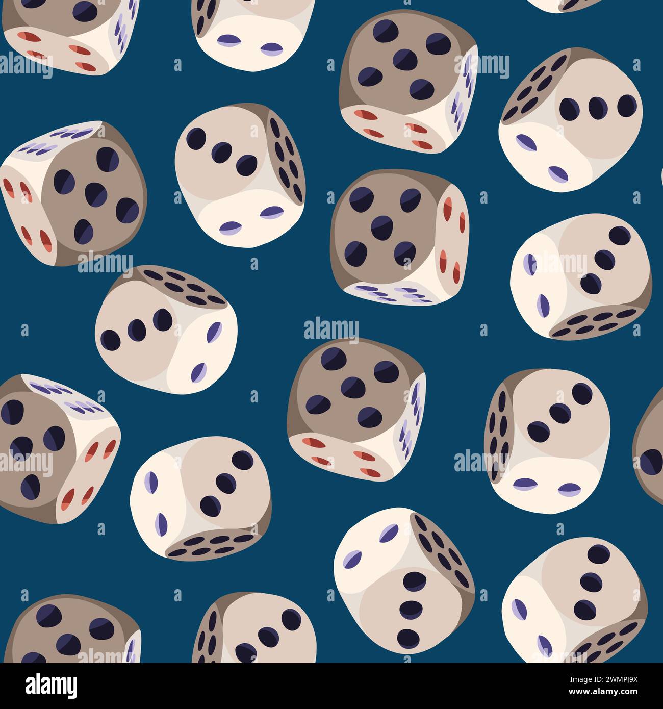 Vector isolated illustration of pattern with playing dice Stock Vector ...