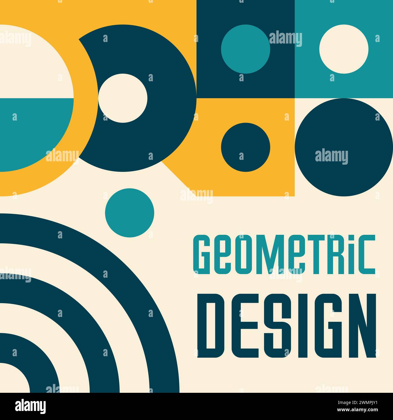 Abstract Bauhaus poster with geometric pattern or minimal modern ...