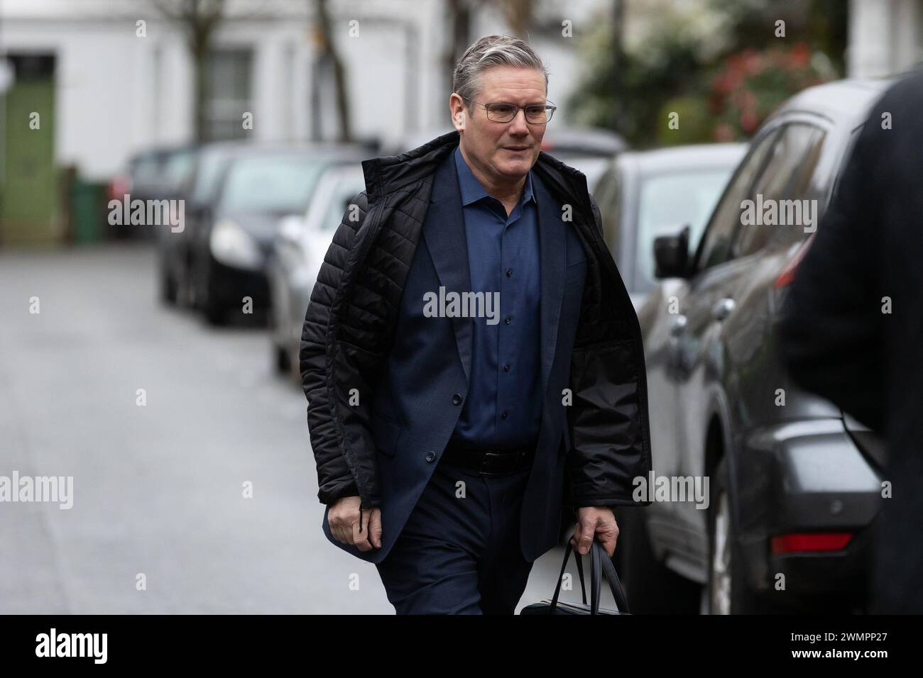 London, UK. 22nd Feb, 2024. Leader of the Labour Party Keir Starmer leaves his home in London. Last night, Starmer personally convinced Speaker Lindsay Hoyle to select Labour's motion on a ceasefire in Gaza after facing a major rebellion from his MPs. (Credit Image: © Tejas Sandhu/SOPA Images via ZUMA Press Wire) EDITORIAL USAGE ONLY! Not for Commercial USAGE! Stock Photo