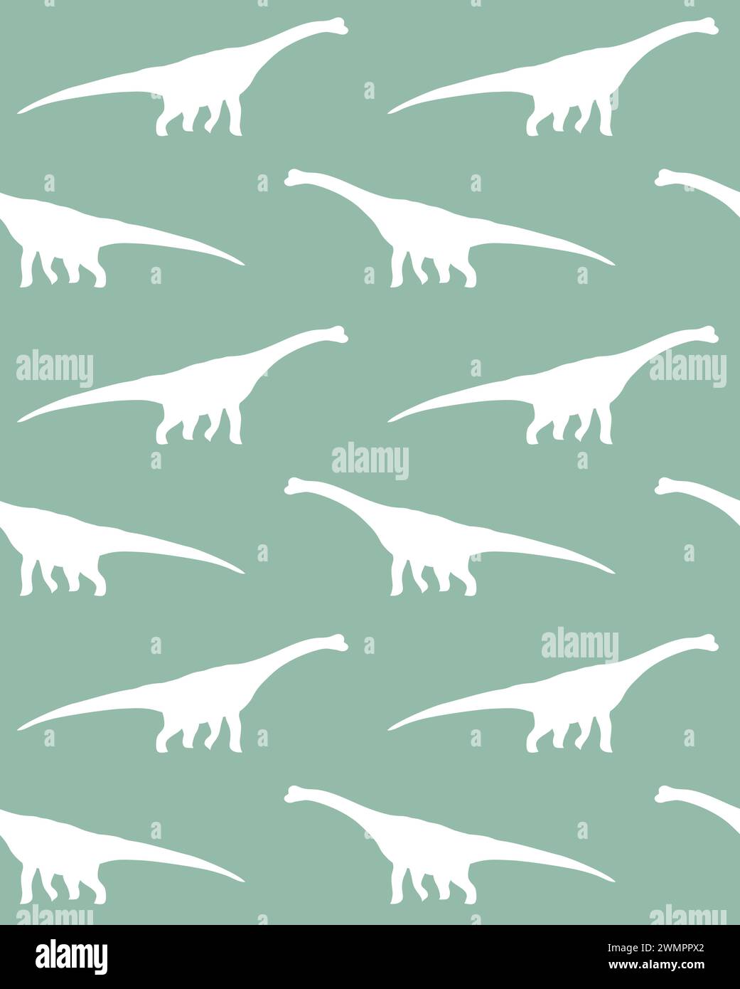 Vector seamless pattern of diplodocus dinosaur silhouette isolated on ...