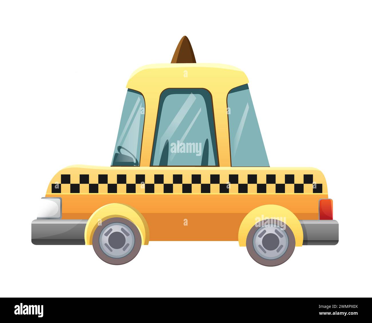 Yellow taxi cab, cute vehicle for passengers transportation and city ...