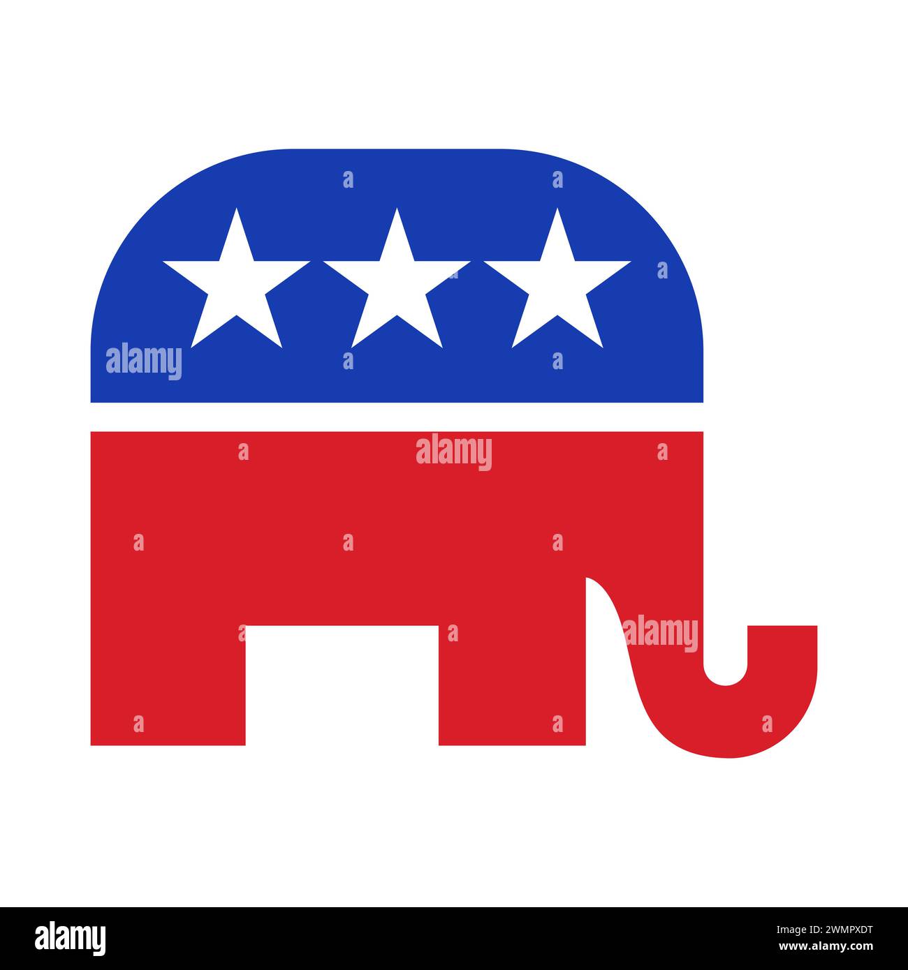 Republican elephant with American USA stars. Vector illustration, EPS10 Stock Vector