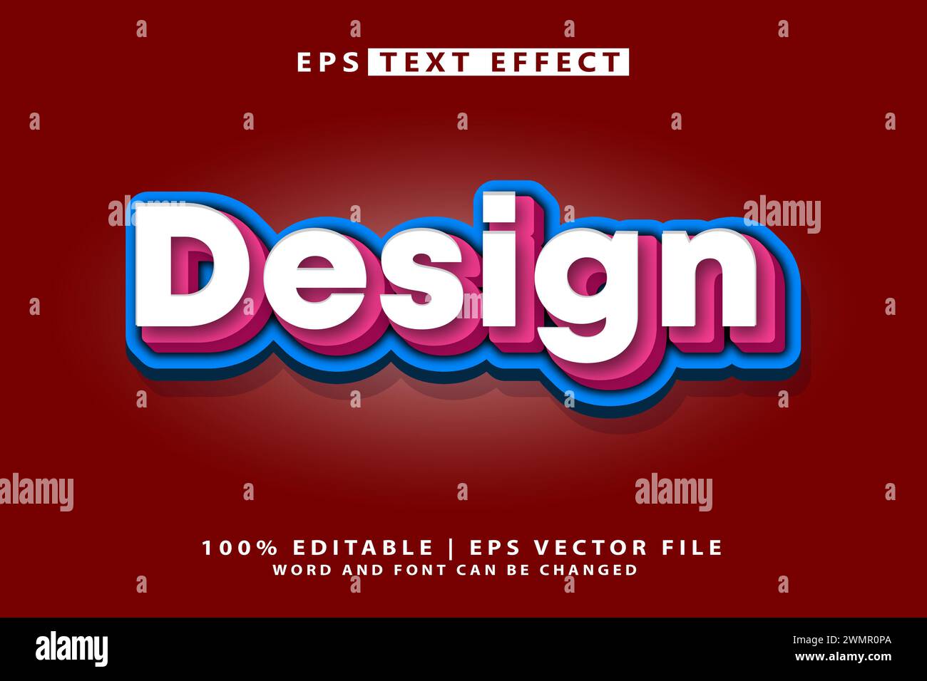 3d vector text effect style Stock Vector Image & Art - Alamy