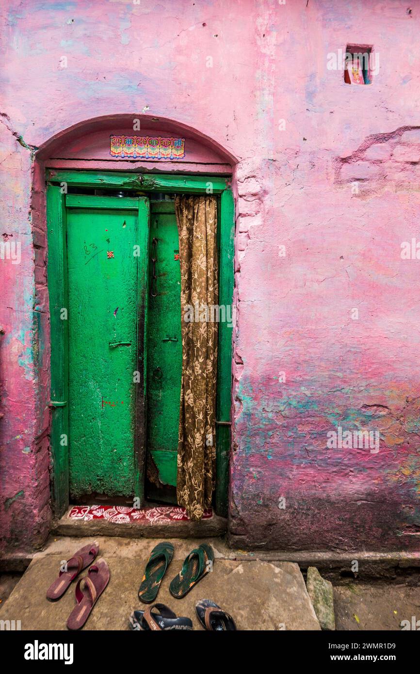 A colourful entrance to an Indian house Stock Photo