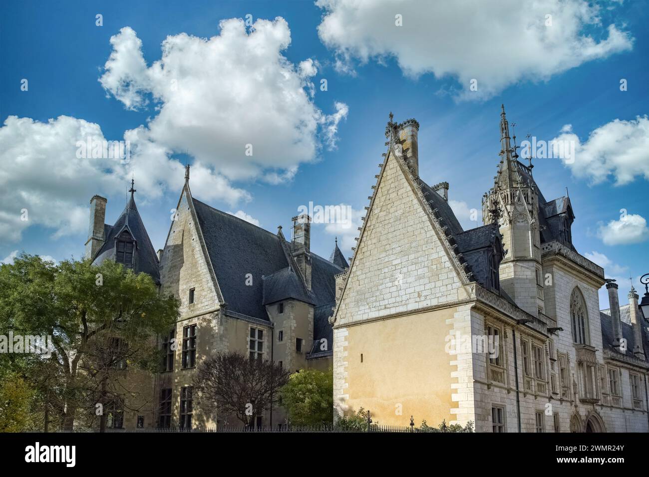 Bourges, medieval city in France, old houses in the historic center ...