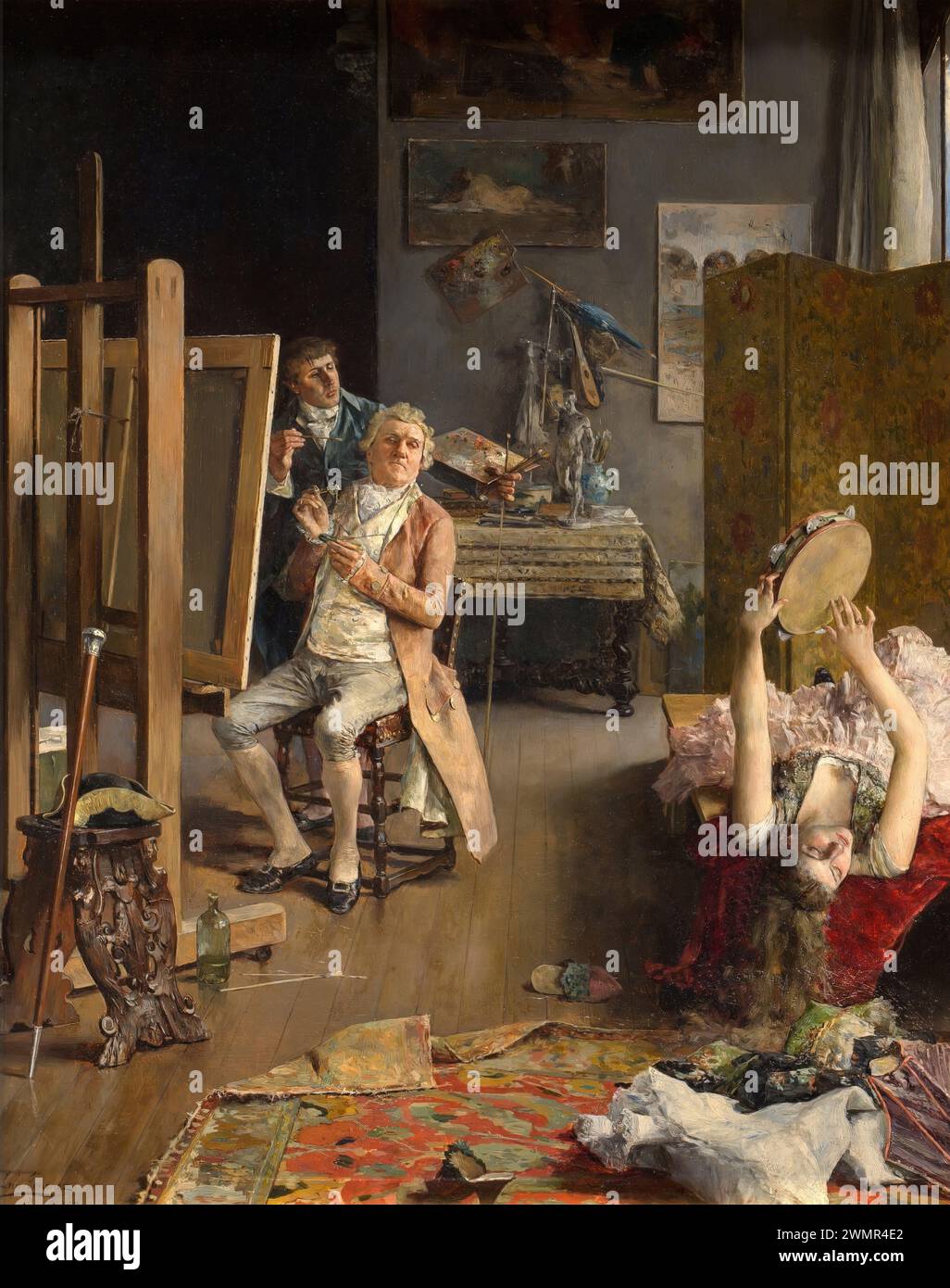 Aranda Luis Jiménez En el estudio del pintor (1882 Stock Photo Alamy