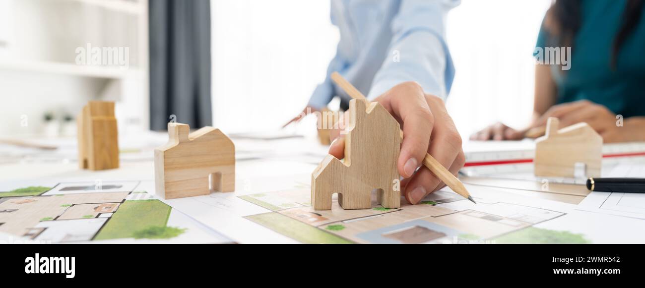 Professional architect engineer team discussion about architectural ...