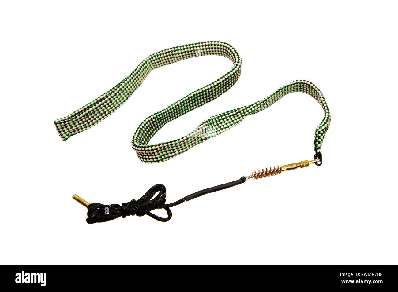 Flexible cleaning rod made of nylon tape for pulling through the barrel