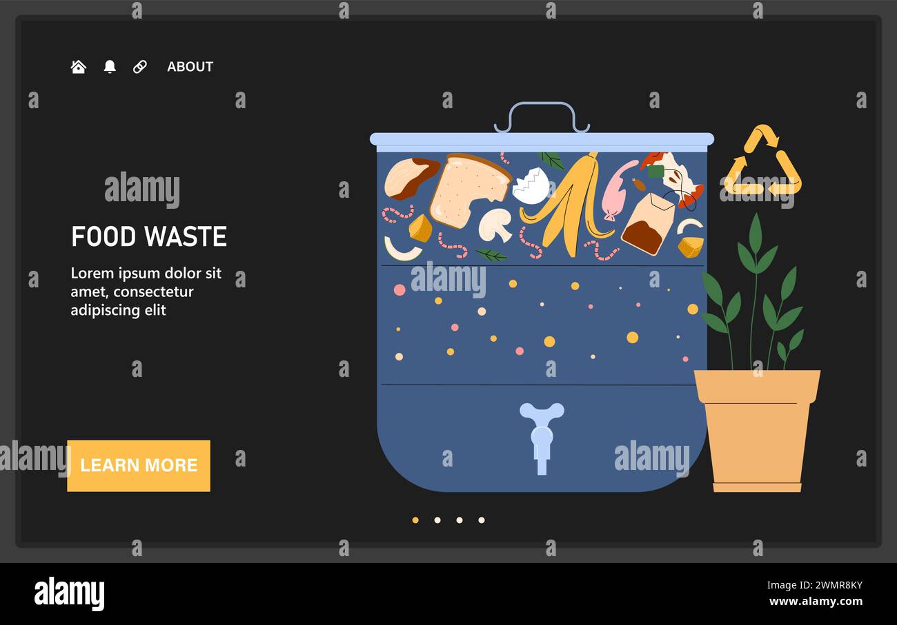 Composting web or landing. Food waste and leftovers biodegradation ...