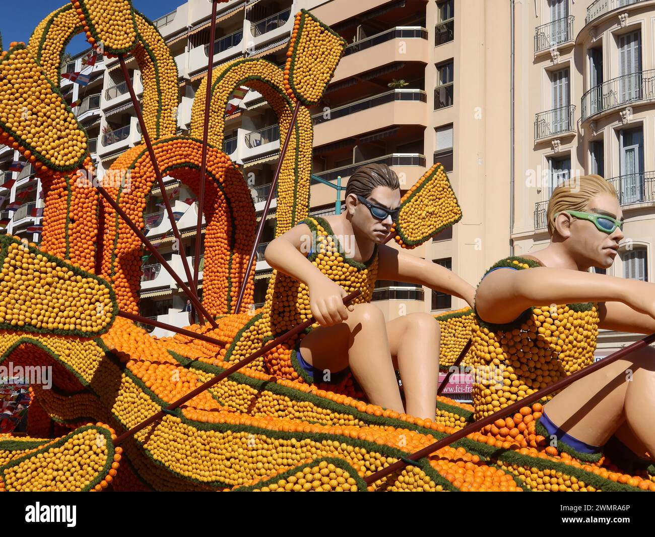Rowers are some of the Olympic sportsmen featured in the giant citrus