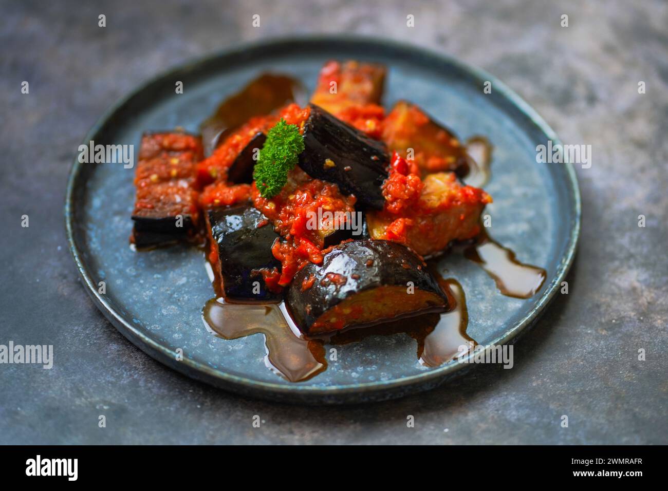 Terong Balado is Indonesian food made from fried eggplants cooked with ...