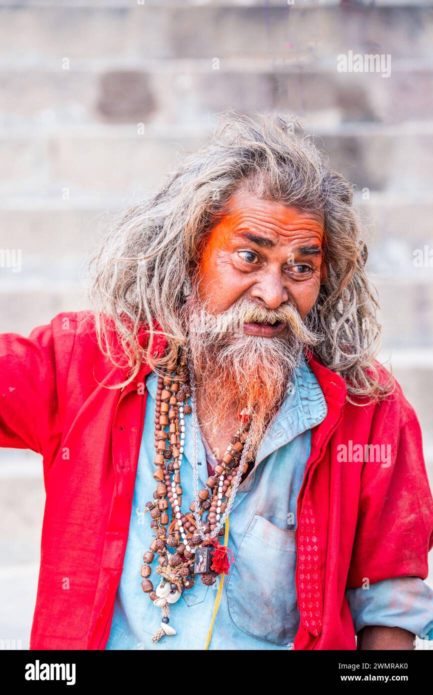 A Sadhu   Holy Man In Varanasi On The Ganges, India Stock Photo - Alamy