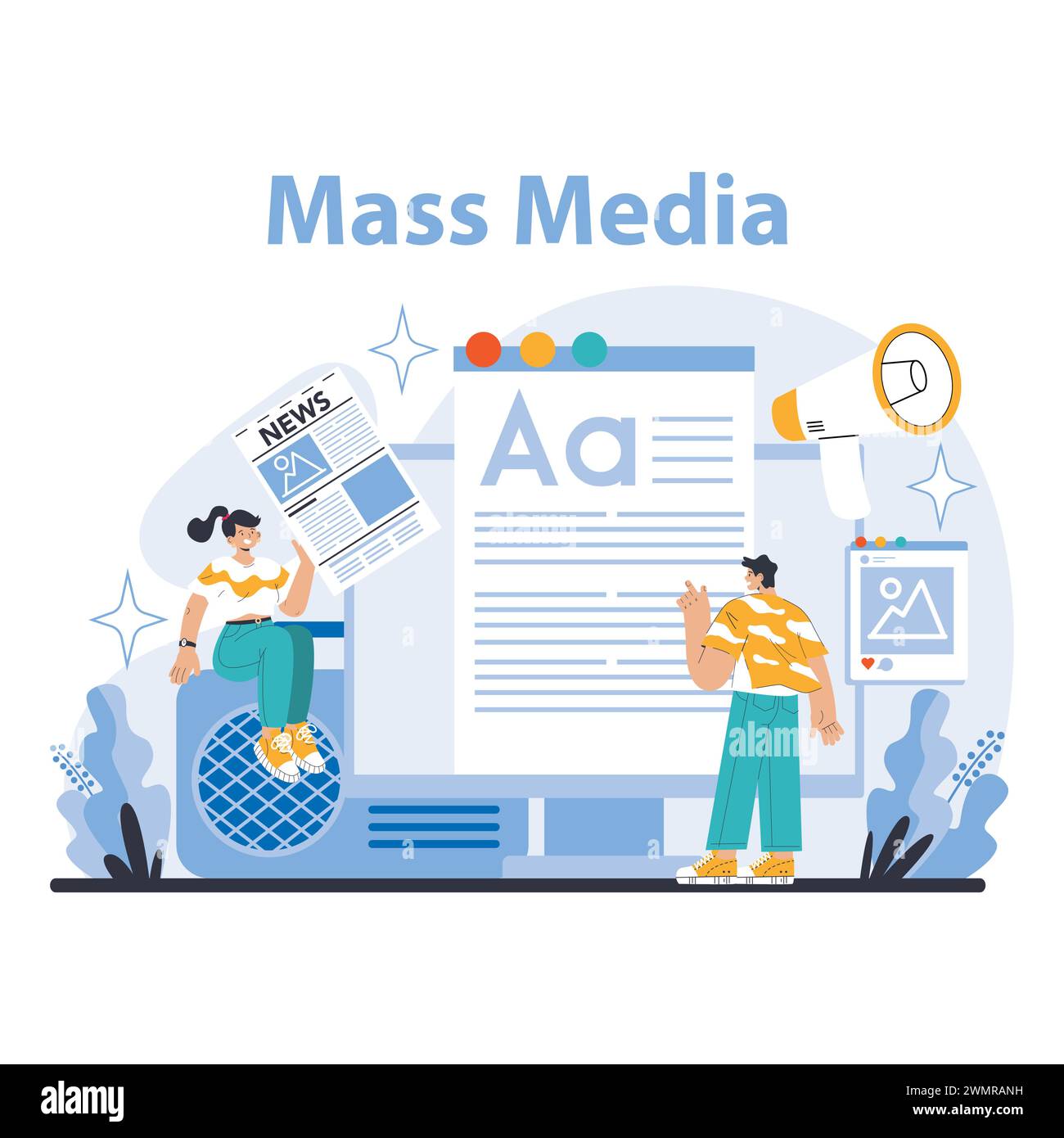 Mass Media concept. The evolution of information distribution and ...