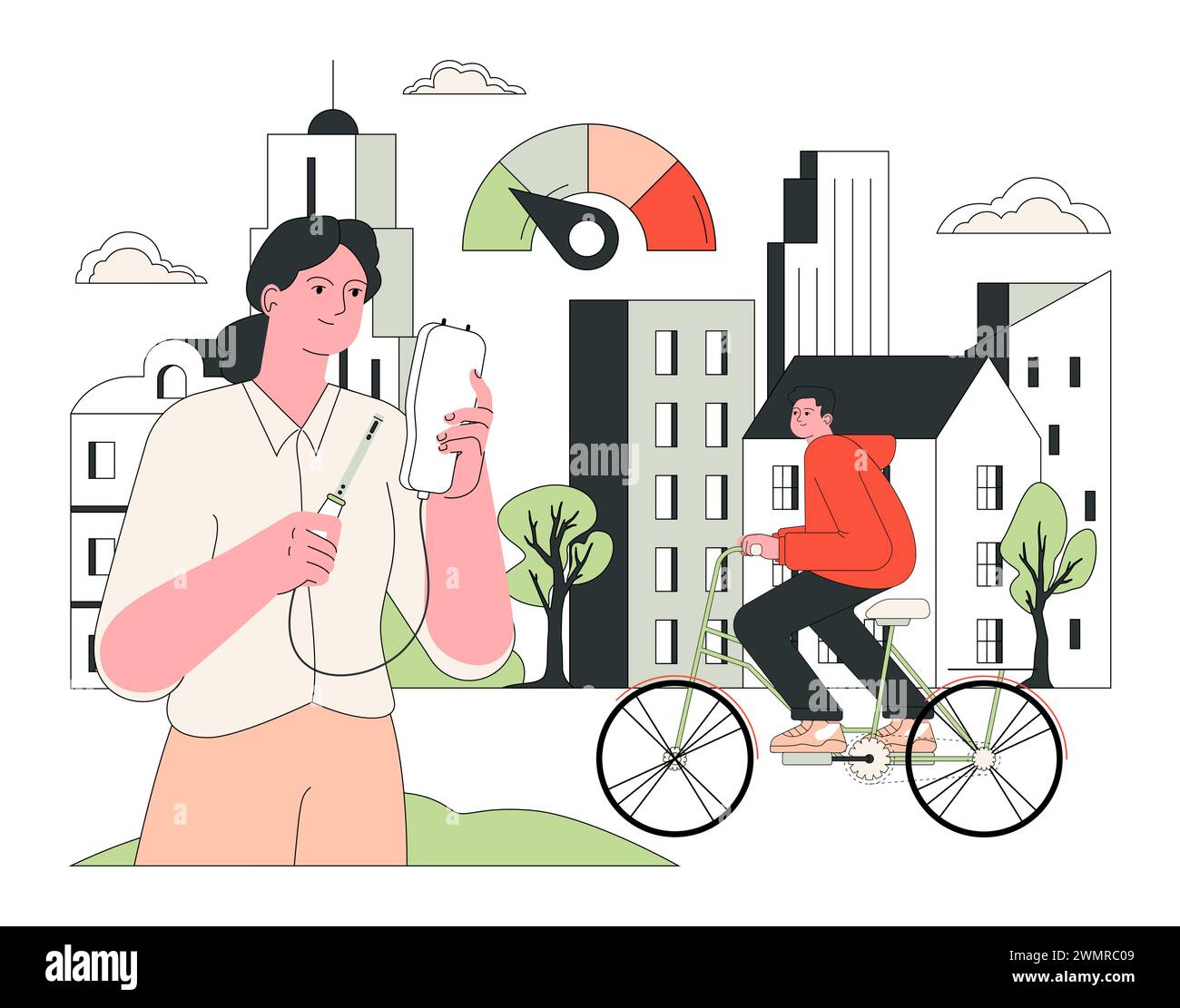 Air quality awareness. Air quality index and pollution monitoring. Air purifiers devices and