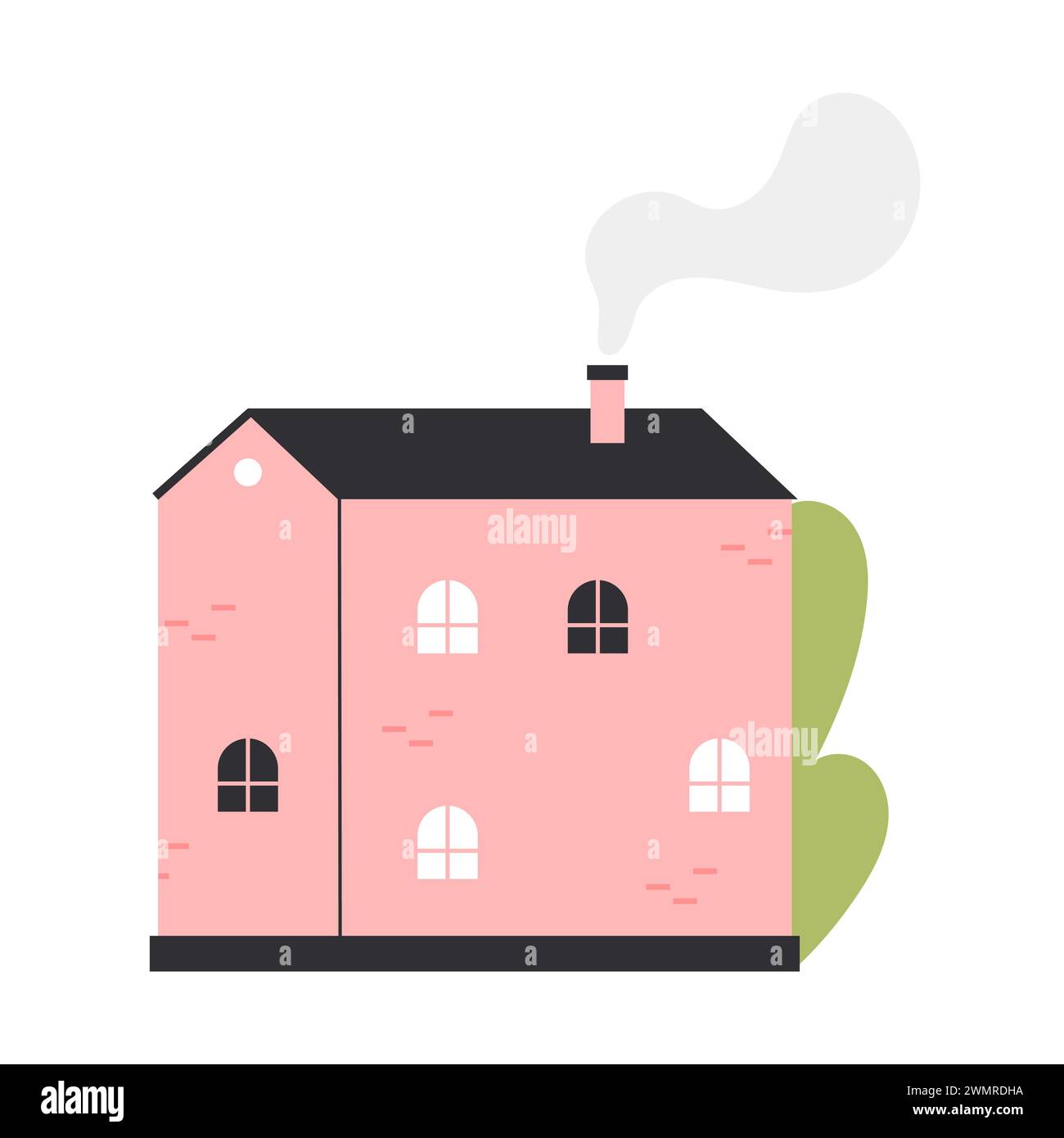 Small village cottage. Countryside tiny house, residential building cartoon vector illustration Stock Vector