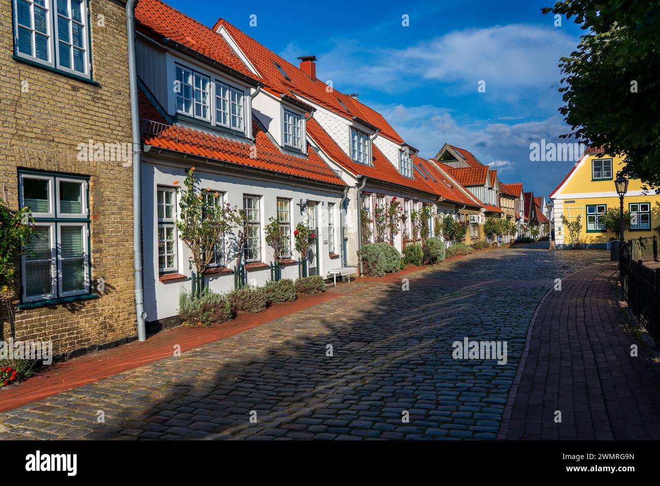 Holm fishing settlement in Schleswig, Germany. Stock Photo