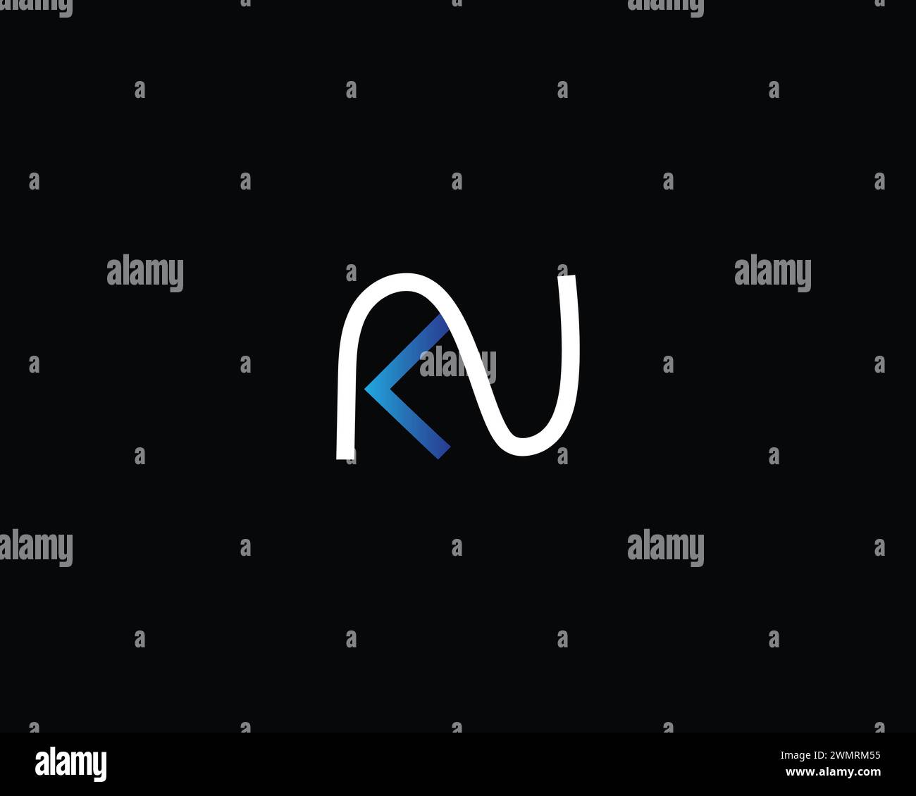 creative letter NK or KN logo design vector template Stock Vector