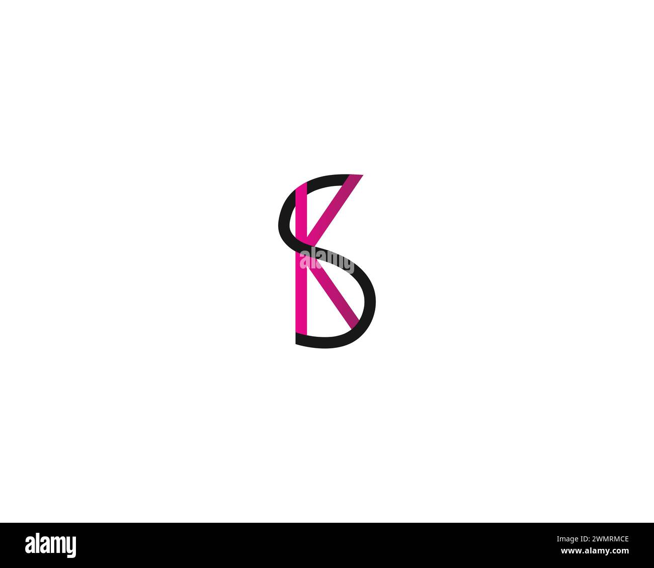creative letter SK or KS logo design vector template Stock Vector
