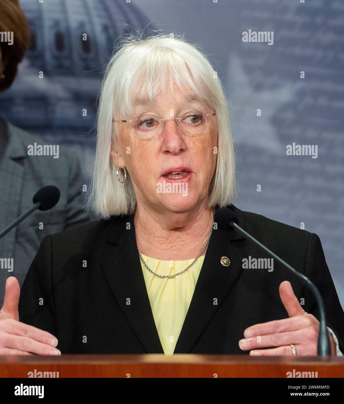 United States Senator Patty Murray (Democrat of Washington) offers remarks on the Alabama Supreme Court Ruling on IVF, and the need to safeguard IVF access nationwide, at the US Capitol in Washington, DC, Tuesday, February 27, 2024. Credit: Rod Lamkey/CNP/MediaPunch Stock Photo