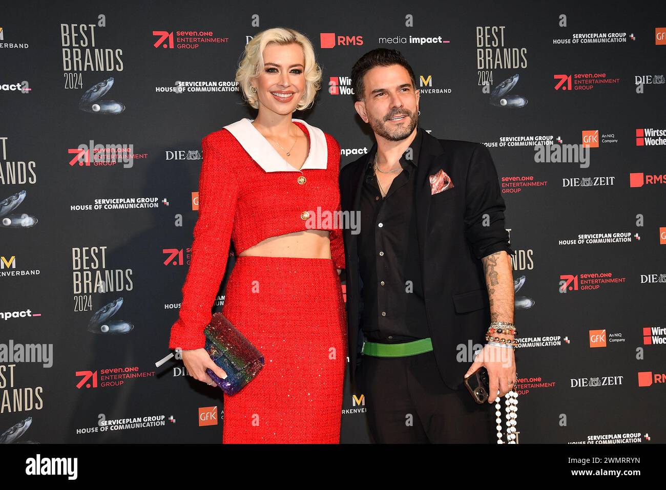 Verena Kerth und Marc Terenzi bei der Gala zur Verleihung der Best Brands Awards am 27.02.2024 im Hotel Bayerischer Hof in Muenchen Stock Photo