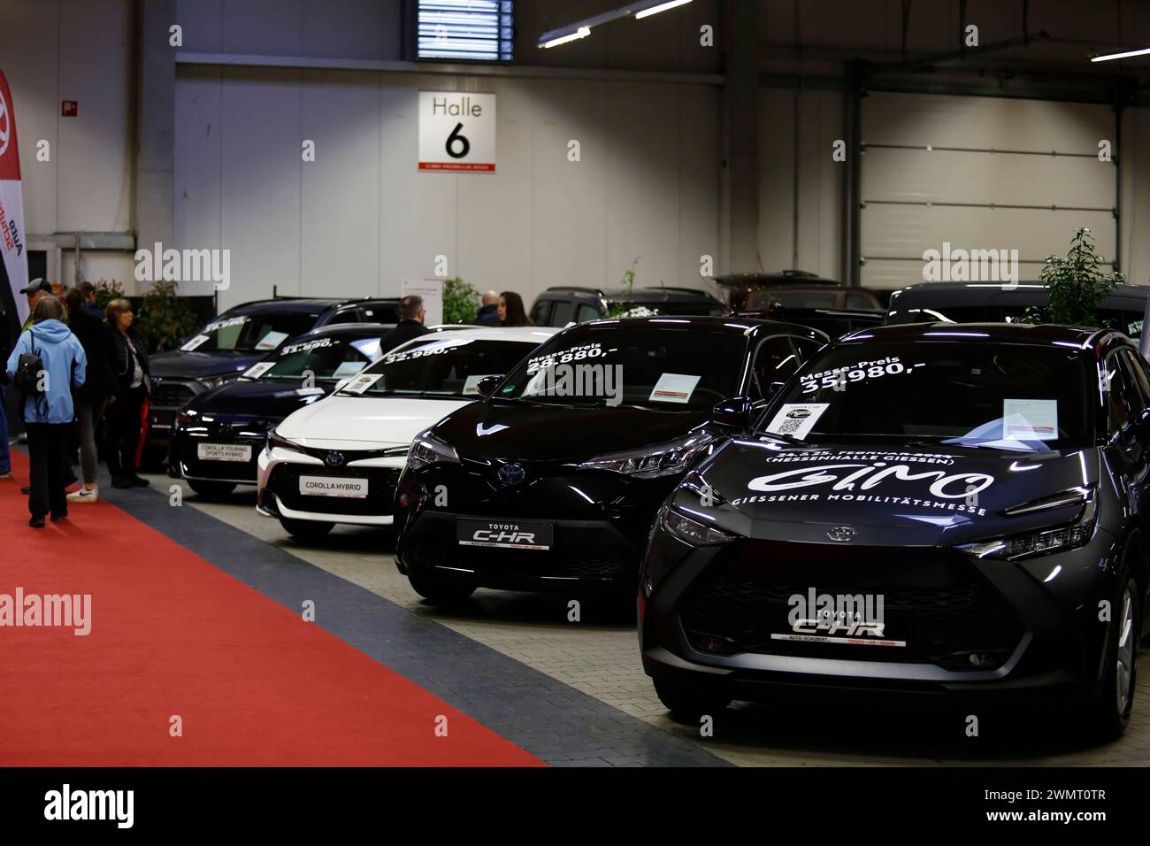 Toyota cars models seen during automobile Exhibition in Giessen Hessenhallen. Stock Photo