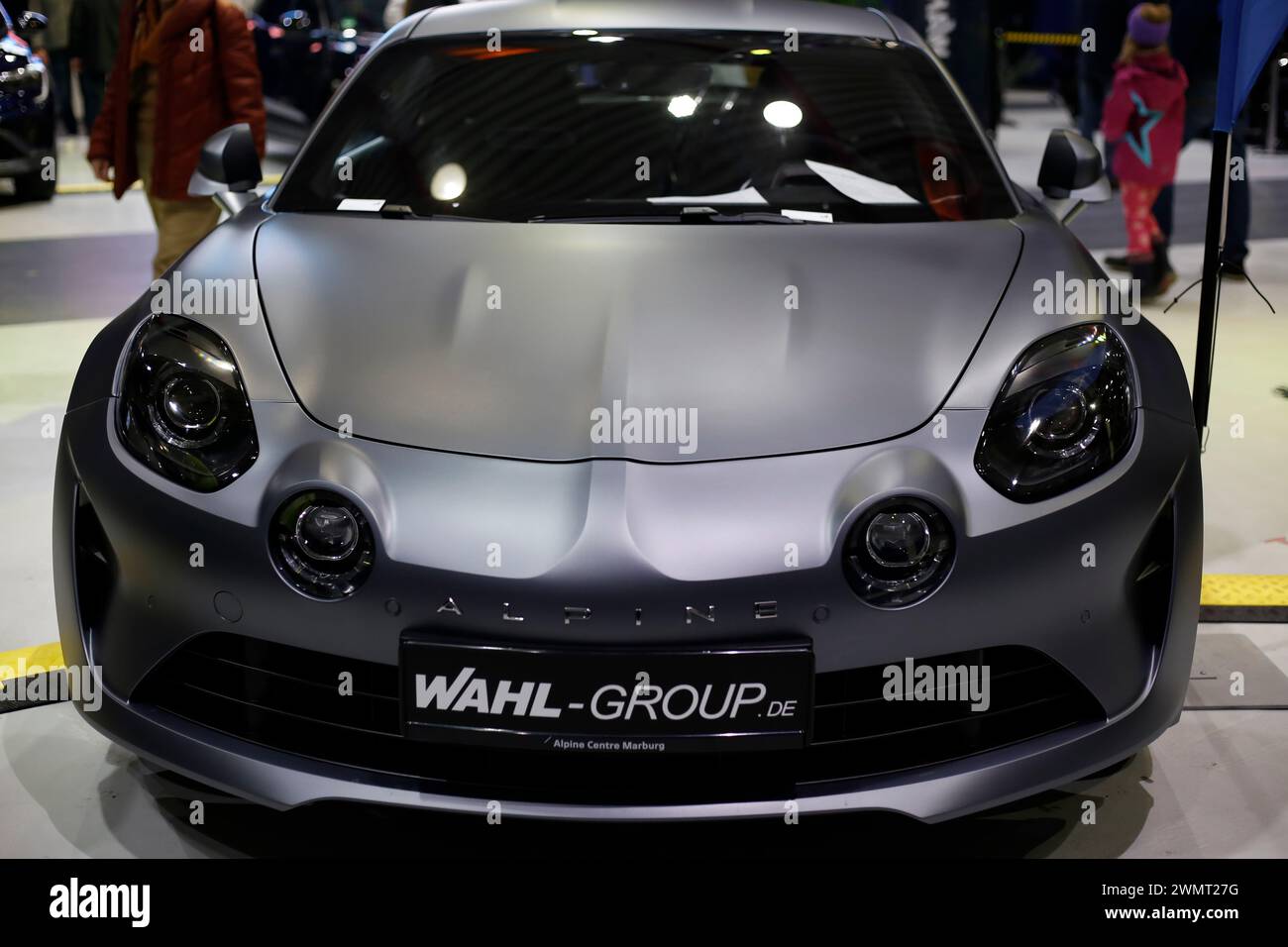 Giessen, Germany. 25th Feb, 2024. Alipine A110 seen during automobile Exhibition in Giessen Hessenhallen. (Credit Image: © Mohammad Javad Abjoushak/SOPA Images via ZUMA Press Wire) EDITORIAL USAGE ONLY! Not for Commercial USAGE! Stock Photo