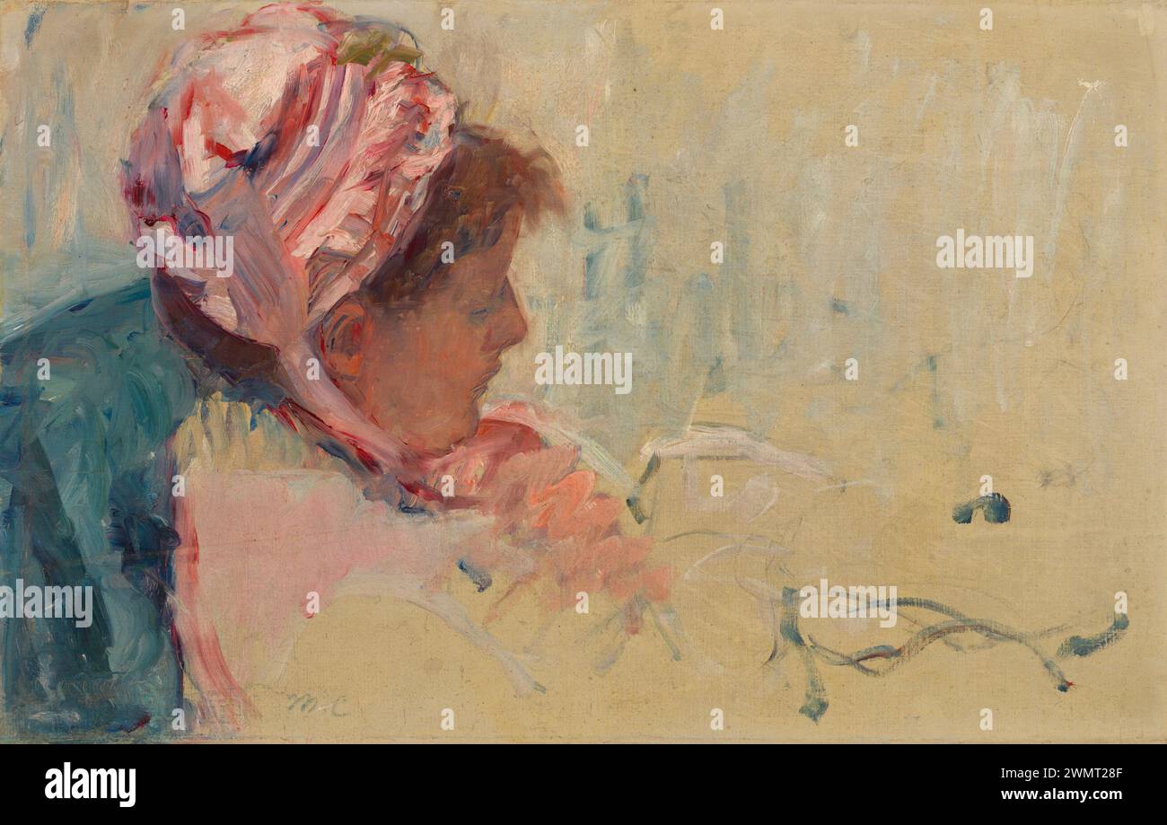 Cassatt Mary - Portrait of the Artist’s Sister Lydia. Study for  The Cup of Tea  (1879 80c.) Stock Photo