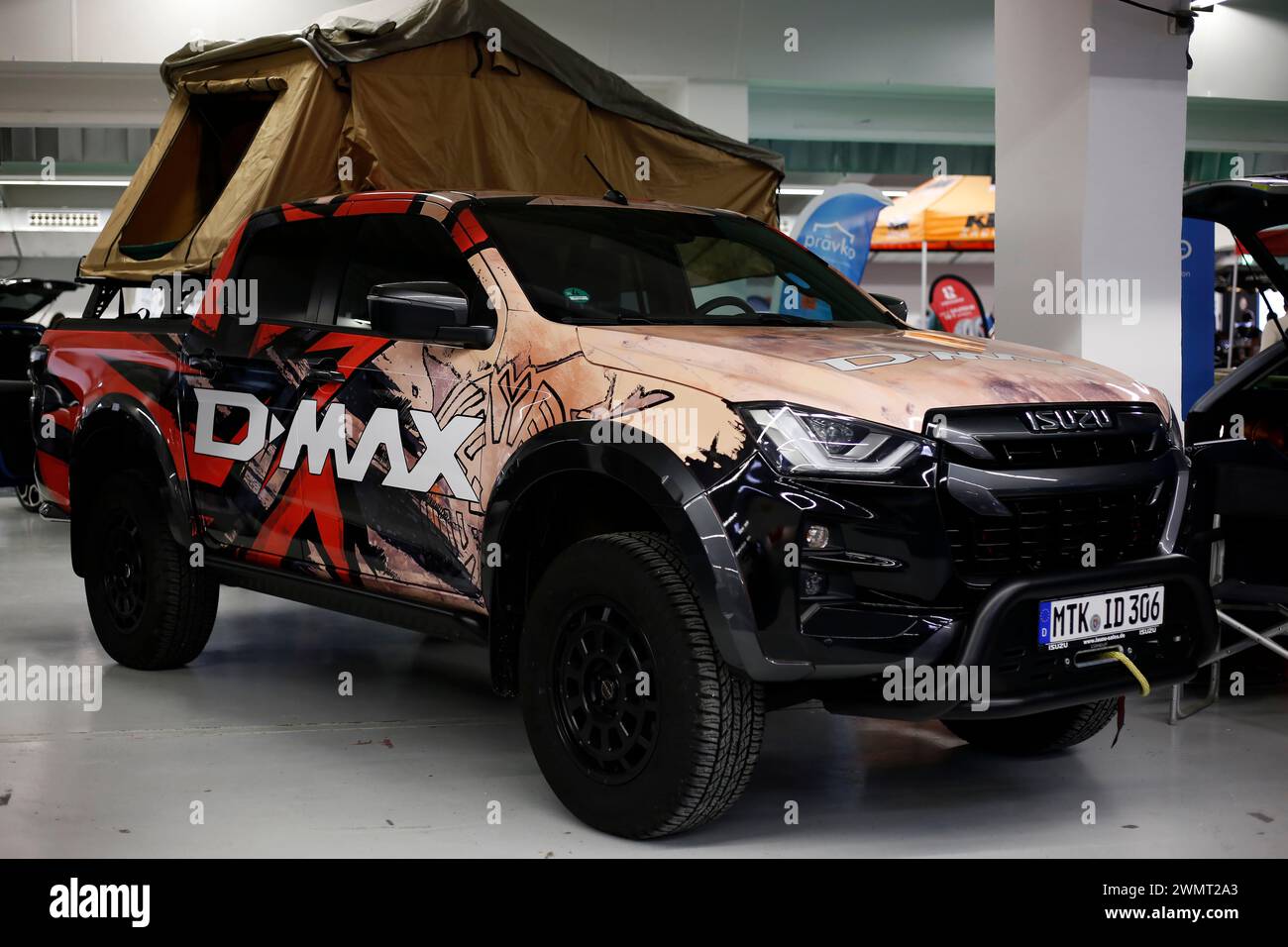Giessen, Germany. 25th Feb, 2024. ISUZU DMax car seen during automobile Exhibition in Giessen Hessenhallen. (Credit Image: © Mohammad Javad Abjoushak/SOPA Images via ZUMA Press Wire) EDITORIAL USAGE ONLY! Not for Commercial USAGE! Stock Photo
